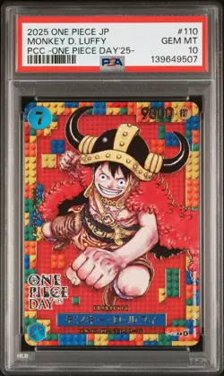 2025 ONE PIECE JPN PREM CARD COLL ONE PIECE DAY'25 #110 MONKEY D. LUFFY PSA 10 - Image 1