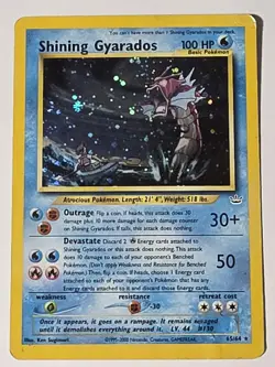 Pokemon Shining Gyarados Holo Neo Revelation Card 65/64 Secret Rare Poor W/Swirl - Image 1