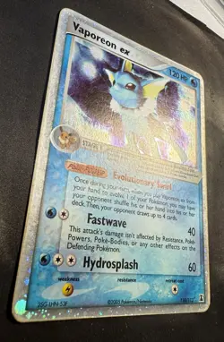 Pokemon TCG Vaporeon EX Holo Ultra Rare Card 110/113 Delta Species HP SWIRL - Image 3