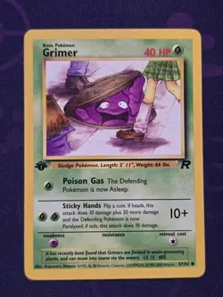 Pokemon TCG Grimer Team Rocket 57/82 Regular 1st Edition - Banned Card! - Image 1