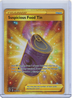 Pokemon Card 2020 Suspicious Food Tin 80/73 Secret Rare Holo Champion's Path - Image 1