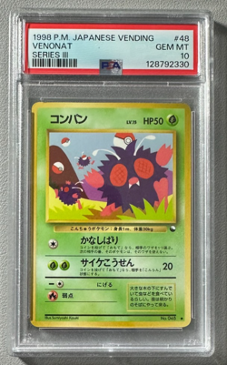 1998 Pokemon Japanese Vending Series III 3 #48 Venonat PSA 10 Graded Card - Image 1