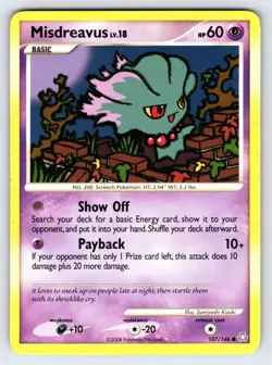 Misdreavus 107/146 2008 Legends Awakened Pokemon Card TCG Non Holo Common - Mp - Image 1