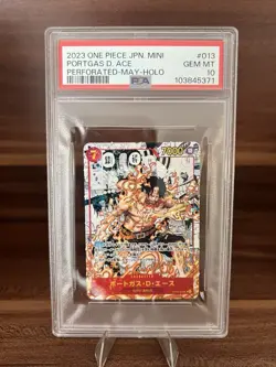 PSA 10 GEM Mint Ace OP02-013 MINI Manga Alt Art Japanese One Piece Card HOLO - Image 1