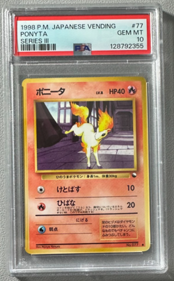1998 Pokemon Japanese Vending Series III 3 #77 Ponyta PSA 10 Graded Card - Image 1