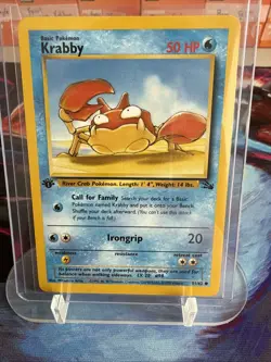 Pokemon TCG Krabby Fossil 51 Regular 1st Edition Common Card NM Vintage - Image 1
