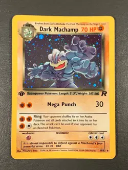 Dark Machamp Team Rocket Set 10/82 1st Edition Halo Pokemon TCG Card - Vintage - Image 1