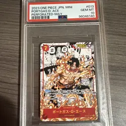 PSA 10 GEM Mint Ace OP02-013 MINI Manga Alt Art Japanese One Piece Card NOT Holo - Image 1