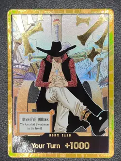 DON!! Card Gold Frame Mihawk OP14 ONE PIECE Seven Warlords MINT English - Image 1