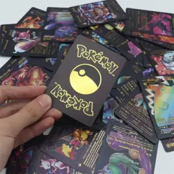 55Pcs Pokemon Card Foil Black PACK Official TCG GX Vmax GX Card Charizard Rare o - Image 5