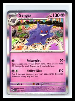 💥 Gengar # 094/165 Holo Rare - Scarlet And Violet 151 Pokemon Card - Image 1
