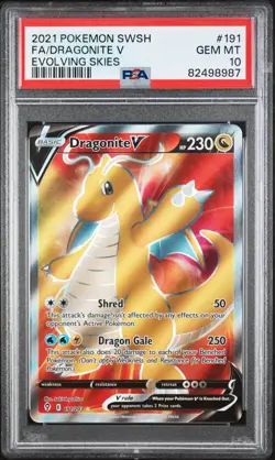2021 Dragonite V #191 Evolving Skies PSA 10 Pokemon Card - Image 1