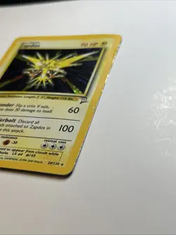 Pokemon TCG Zapdos Holo Rare Unlimited Card 20/130 Base Set 2 - Image 2