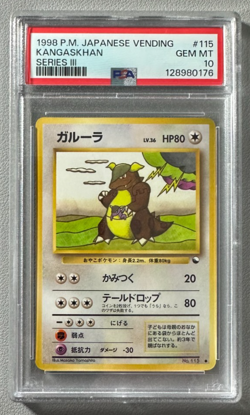 1998 Pokemon Japanese Vending Series III 3 #115 Kangaskhan PSA 10 Graded Card - Image 1