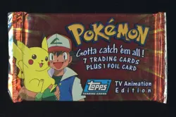 #7 1998 Topps Pokemon TV Animation Blue Logo Foil Booster Pack Sealed - Image 1