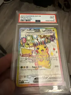 2024 Pokemon SSP En Pikachu Ex Ultra Rare #219 PSA 9 - Image 3