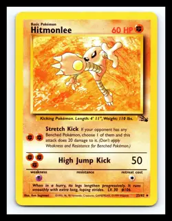💥 Hitmonlee # 22/62 Fossil Set Non Holo Pokemon 1999 Vintage - Image 1