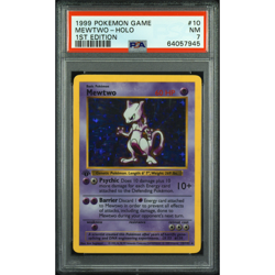 1999 POKEMON BASE SET 1ST EDITION #10 MEWTWO-HOLO PSA 7 - Image 1