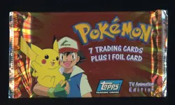 #5 1998 Topps Pokemon TV Animation Blue Logo Foil Booster Pack Sealed - Image 1