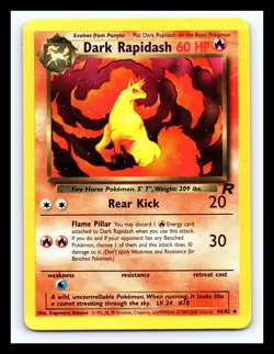 💥 Dark Rapidash # 44/82 Team Rocket Set Non Holo Pokemon 2000 Vintage - Image 1