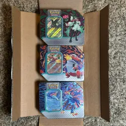 ✨ Pokemon TCG Paldea Partners Tin Set of 3 Factory Sealed 15x Booster Packs - Image 1