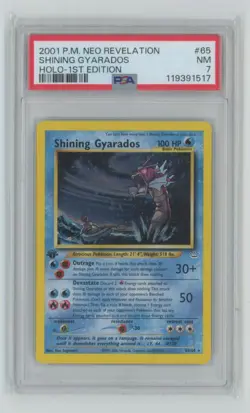2001 Pokemon Neo Revelation Holo 1st Edition PSA 7 Shining Gyarados #65 PSA 7 - Image 1