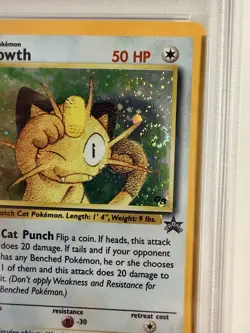 2000 Pokemon Promo Meowth Holo Game Boy Black Star With Swirl PSA 5 - Image 3