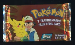#3 1998 Topps Pokemon TV Animation Blue Logo Foil Booster Pack Sealed - Image 1