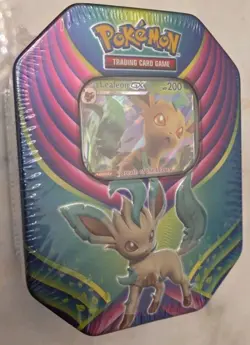 Pokemon TCG 2018 - Leafeon GX Evolution of Eevee Celebration Collectors Tin New - Image 1