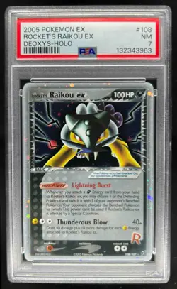 2005 Pokemon EX Deoxys Rocket's Raikou Holo #108/107 PSA 7 - Image 1