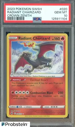 2023 Pokemon SWSH Crown Zenith #020 Radiant Charizard PSA 10 GEM MINT - Image 1
