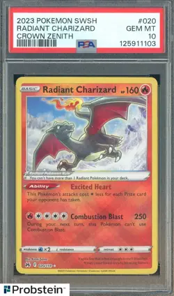 2023 Pokemon SWSH Crown Zenith #020 Radiant Charizard PSA 10 GEM MINT - Image 1