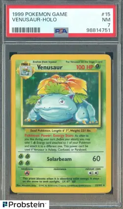 1999 Pokemon Game #15 Venusaur Holo PSA 7 NM - Image 1
