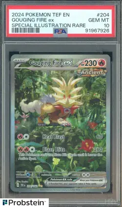 2024 Pokemon TEF EN Special Illustration Rare #204 Gouging fire Ex PSA 10 GEM - Image 1