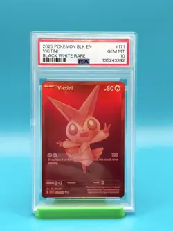 PSA 10 - 2025 Pokemon, BLK EN, Victini, Black White Rare - Image 2