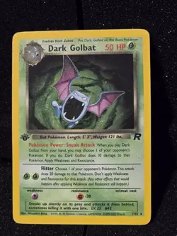 Dark Golbat 7/82 Team Rocket 1st Edition Holo Rare Pokemon NM - Image 2