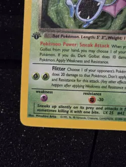 Dark Golbat 7/82 Team Rocket 1st Edition Holo Rare Pokemon NM - Image 4