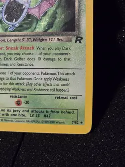 Dark Golbat 7/82 Team Rocket 1st Edition Holo Rare Pokemon NM - Image 5