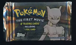 #2 1997 Topps Pokemon The First Movie Black Logo Foil Booster Pack Sealed - Image 1