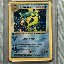 1999 Pokemon Base Set 1st Edition #6 Gyarados Holo PSA 4 - Image 2