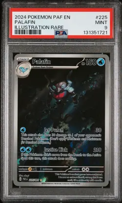 PSA 9 Palafin 225/091 Pokemon Paldean Fates PAF Illustration Rare 2024 MINT - Image 1
