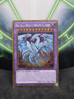 Yugioh Neo Blue-Eyes Ultimate Dragon MVP1-ENG01 Gold Rare 1st Edition NM - Image 1