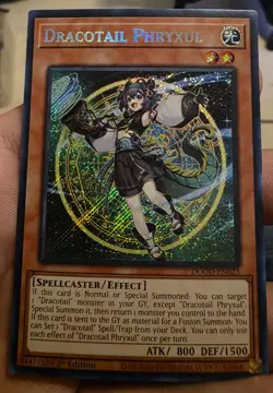 YuGiOh! Dracotail Phryxul DOOD-EN023 1st Edition Secret Rare PACK FRESH - Image 1