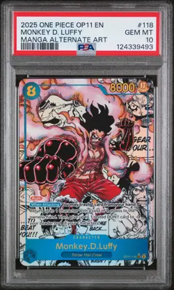 2025 ONE PIECE A FIST OF DIVINE SPEED MANGA ALT ART #118 MONKEY D. LUFFY PSA 10 - Image 1