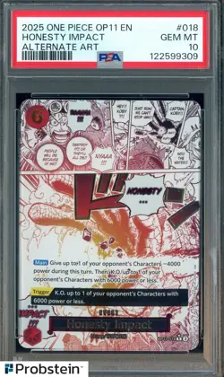 2025 One Piece OP11 EN Honesty Impact Alternate Art #018 PSA 10 GEM MINT - Image 1