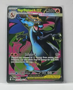 Mega Charizard X EX 109/094 Pokemon Phantasmal Flames Full Art Card - Image 1