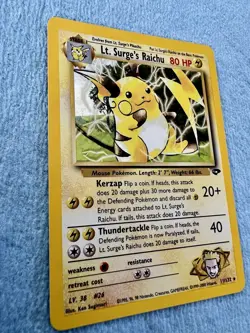 Lt. Surge's Raichu 11/132 Gym Challenge Holo Pokemon TCG 2000 Card Mint - Image 5