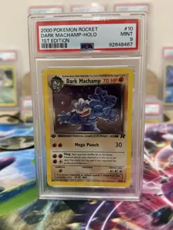 1st Edition Dark Machamp HOLO TCG Vintage Card 10/82 PSA 9 Mint Condition 1999 - Image 1