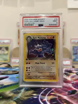 1st Edition Dark Machamp HOLO TCG Vintage Card 10/82 PSA 9 Mint Condition 1999 - Image 2