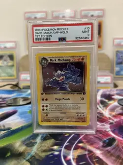 1st Edition Dark Machamp HOLO TCG Vintage Card 10/82 PSA 9 Mint Condition 1999 - Image 3